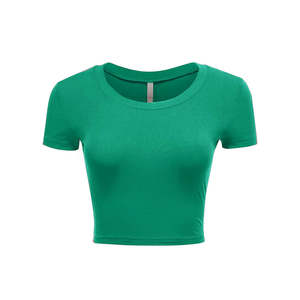 Gym Crop Débardeurs Femmes Détendu Muscle Fitness Athlétique Yoga Crop Top Dames Casual Solide Couleur Cropped T-shirts Femmes - Product Image 1
