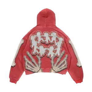 Sudadera con Capucha Gruesa de Invierno para Hombre, 400 Gsm, Estilo Desgastado, con Parche Bordado, Lavado Ácido, 100% Algodón Orgánico, Fabricación Personalizada - Product Image 6