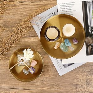 Contemporary Gold Metal Eco-Friendly Tray Sustainable Plate <b>Dish</b> Home Decor Dresser Decorative Trays Key Trinket <b>Candle</b> Jewelry - Product Image 5