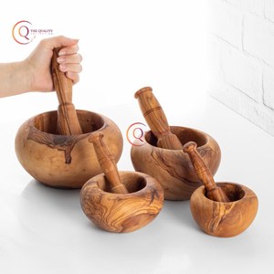 Juego de mortero y Maja de madera hecho a mano, trituradora de hierbas de madera con clase con herramienta de cocina y hogar de gran calidad para moler especias - Product Image 6