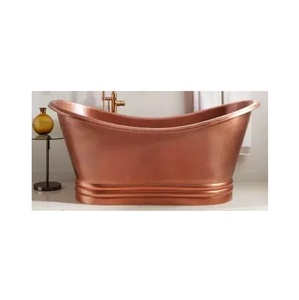 Bañera de cobre de diseño liso para Hotel y baño, suministro de fábrica para exportación mundial desde la India - Product Image 1