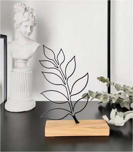 Conception d'art en fil de fer, Sculpture de Base en métal et en bois pour la décoration de la maison, décor de Table moderne, hôtel de luxe, chambre, Restaurant, fabriqué en inde - Product Image 4