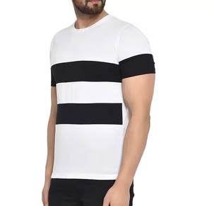 Meilleure qualité grande taille t-shirt pour hommes impression de logo personnalisé en gros d'usine sur t-shirt en coton polyester uni - Product Image 4