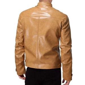 Chaqueta de cuero para hombre con cuello alto, estilo retro, de PU, holgada, a la moda, para motocicleta. - Product Image 5