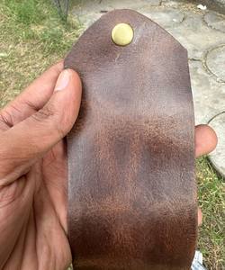 Pure 100% hecho a mano estilo Vintage billetera de cuero de vaca genuino tarjetero plegable corto con función antirrobo estilo de moda - Product Image 2