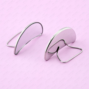 อุปกรณ์ต่อขนตากระจกครึ่งดวงจันทร์แบบมืออาชีพมุมกว้างสำหรับยกขนตาและย้อมสีกรอบสแตนเลส - Product Image 1