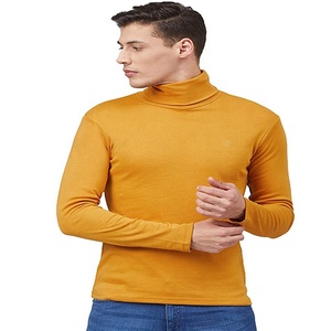 Suéter de cuello largo de Color cómodo de alta calidad Diseño de moda de invierno Logotipo personalizable Camisetas transpirables de talla grande para hombres - Product Image 2