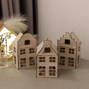 H.M.A Handicrafts Lanterne en argent rustique pour décoration de patio extérieur Finition patinée Décoration de Noël avec verre - Product Image 5