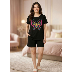 Comfortable Breathable Floral Pattern Neck Jersey Spandex Material Elastic Waist Custom Casual Romantic Women's Spring Autumn - Product Image 2