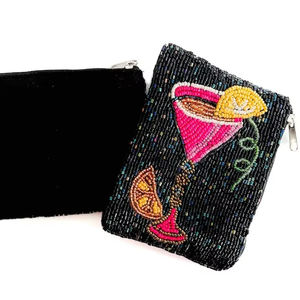 Style Ladies Party Evening Bags Satin Women <b>Beaded</b> Coin Purse Amour <b>Beaded</b> Wallet Customized Colorful <b>Beaded</b> Coin Purse - Product Image 1