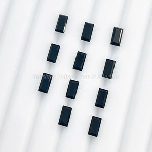 อัญมณีหลวมแบบเหลี่ยมเพชรพลอยสีเขียว/แดง/ดำโอนิกซ์ตัดแบบธรรมชาติ3X6mm - Product Image 2