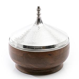 Pot de service alimentaire artisanal finition nickel brillant pour dîner, réceptions et traiteur de mariage - Product Image 5