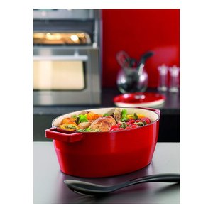 Casserole ovale en fonte émaillée avec couvercle 38,5x27,5x15 cm rouge pour four, cuisinière à gaz et électrique - Product Image 5