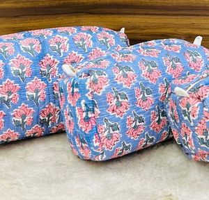 ชุดกระเป๋าเก็บของอเนกประสงค์พิมพ์ลายด้วยมือ 3 ใบ (ใหญ่ กลาง เล็ก) - Product Image 3