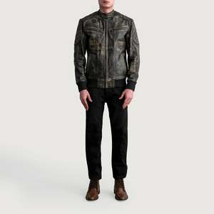 Blouson Bomber Sven Marron en Similicuir avec Capuche, Effet Vieilli, Satin Tissé Léger et Respirant, Fermeture Éclair, Doublure en Polyester Rembourrée - Product Image 4
