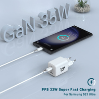 Cargador Superrápido GaN de 35W PD 3.0 Tipo-C para Teléfono Móvil y Cargador Universal para Teléfono Inteligente Android, Cargador de Pared USB-C PPS