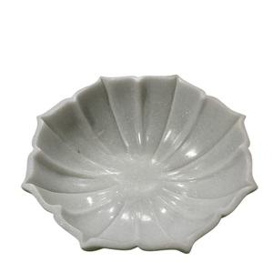 Cuenco decorativo de mármol blanco Rectangular elegante, centro de mesa, diseño ondulado único, mesa de lujo, acento, decoración del hogar, piedra Premium - Product Image 4
