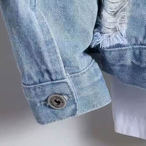 Custom Design 100% Cotton Made <b>Men</b> Jeans <b>Jacket</b> <b>Light</b> Weight Top Quality Jeans <b>Jacket</b> For <b>Men</b> - Product Image 5