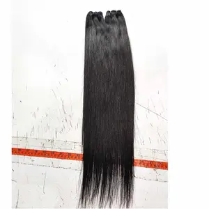 Extensão de cabelo virgin em atacado, melhor cabelo humano liso 100% natural para mulheres