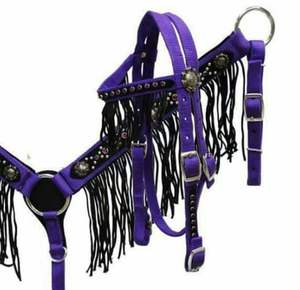 Surtido de nylon Western Bridle Set Full-COB-Mini Tamaños Racing Producto ecuestre con PVC Head Stall Breast Collar & Cincha pvc - Product Image 2