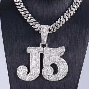 Suministro directo de fábrica Mejor precio 14K 18K Oro blanco IGI Certificado HipHop Estilo Letra Número Colgantes Diamante genuino Regalo a granel - Product Image 1