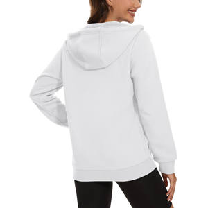 Sudadera básica de punto de manga larga con capucha personalizada para mujer, Top cómodo con cremallera multicolor para ropa informal de invierno - Product Image 5