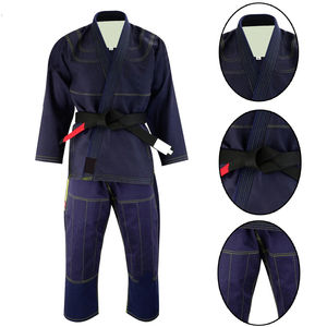 Kimono de Judo Azul de Marca Propia 2025, Uniforme de BJJ Unisex Transpirable de Algodón Sostenible, Conjuntos de Ropa de Artes Marciales de 240 g - Product Image 6