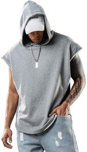 Chaleco holgado para hombre, Jersey deportivo de alta elasticidad, camiseta informal sin mangas para hombre, camiseta con capucha para hombre - Product Image 5