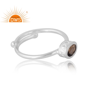 Anillo de piedras preciosas ahumadas naturales de Plata de Ley 925 más vendido, joyería personalizada para mujer, regalo para ella - Product Image 4