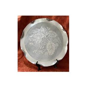 Plateau de service ovale en nacre antique fait à la main en métal galvanisé Plateau de nourriture décoratif élégant en vente - Product Image 5