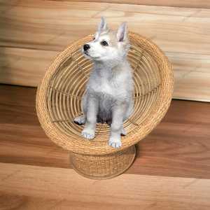 ราคาที่ดีที่สุดทําด้วยมือเป็นมิตรกับสิ่งแวดล้อมไม้ไผ่หวายตะกร้าสุนัขที่สะดวกสบาย Handmade ลูกสุนัขทอเตียงสุนัข - Product Image 3