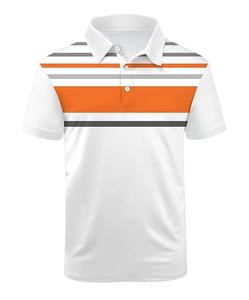 Polos personnalisés avec logo OEM à séchage rapide 92 polyester 8 élasthanne polo de golf boutonné à manches courtes polos de golf Performance pour hommes - Product Image 1