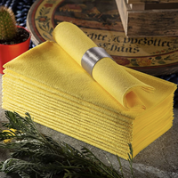 Serviettes en papier jetables biodégradables aspect lin jaune 16x16 pouces, emballées en carton, luxe, prêtes à être expédiées aux États-Unis, pour fêtes, mariages, dîners