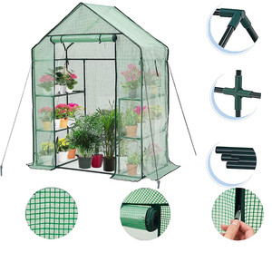 Moderno Túnel de Jardín Mini 1.4x2 para Balcón, Fácil de Montar, de PVC y Policarbonato, para Cultivo de Plantas, con Estructura de Madera y Hierro - Product Image 6