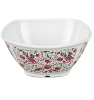Ensemble de service en mélamine durable à triple revêtement, 9 pièces, finition brillante anti-taches, résistant aux bris, assiettes, bols, cuillères