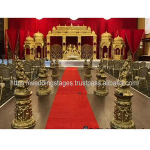 Elefante tradicional tema fibra dorada boda escenario Reino Unido Sur indio templo estilo bodas decoraciones mejores precios de venta de fábrica - Product Image 5