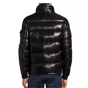 Veste matelassée à col montant en toile imprimée personnalisée pour hommes chaude hiver haute qualité décontractée vente en gros - Product Image 3