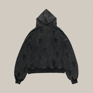 Sudadera Vintage de Alta Calidad, 100% Algodón, Lavada con Ácido, Sudadera Pesada de 460g, Sudadera Desgastada, Tallas Grandes - Product Image 2