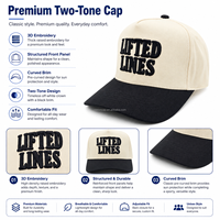 Casquette de baseball snapback à 5 panneaux bicolore personnalisée Olelon avec broderie 3D, logo blanc, 100 % coton, casquette de sport personnalisée type trucker