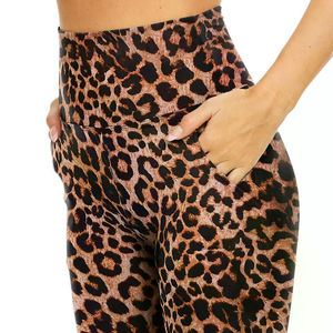 Taille moyenne décontracté élégant Leggings femmes Yoga Gym entraînement collants extensible Squat preuve ventre contrôle course Fitness porter 100% - Product Image 3