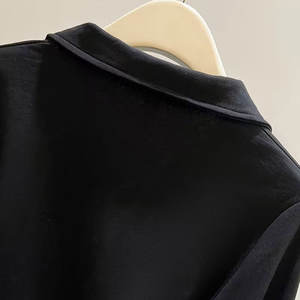 Women Slim Fit <b>Short</b> <b>Sleeve</b> Solid Polyester for Shirt Casual Office Wear Jersey Fabric Spring/Fall Everyday Outfit - Product Image 5