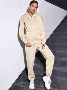 Collection Hiver Femme Sweatshirt à épaules tombantes avec strass Ensemble de 2 pièces comprenant un pantalon de jogging Sweatpants à capuche vierges - Product Image 2