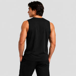 Chaleco Deportivo Max Rep 100% Algodón con Capucha, Corte Regular, Color Negro Básico, para Hombre, Talla XL, Estilo Básico Liso para Decoración con Estampado - Product Image 2