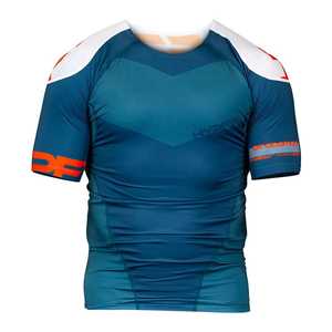 Custom Sublimation Jiu Jitsu <b>Rash</b> <b>Guard</b> <b>BJJ</b> Compression Top Anti-UV Breathable Short Sleeve Training Shirt OEM Martial Art - Product Image 1