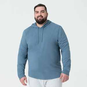 Nueva fábrica personalizada de invierno de manga larga para hombre frente logotipo personalizado Color sólido pulóver Sudadera con capucha servicio OEM - Product Image 3