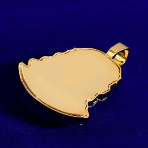 Colgante de Cabeza de Jesús Hecho a Mano en Plata, con Incrustaciones de Piedras con Aspecto de Diamante Moissanite, Cadena con Diseño Religioso - Product Image 3