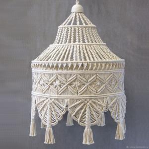 Bohême coton décor à la maison gland frange abat-jour macramé lampe suspension lumière plafond lustres pendentif abat-jour - Product Image 5