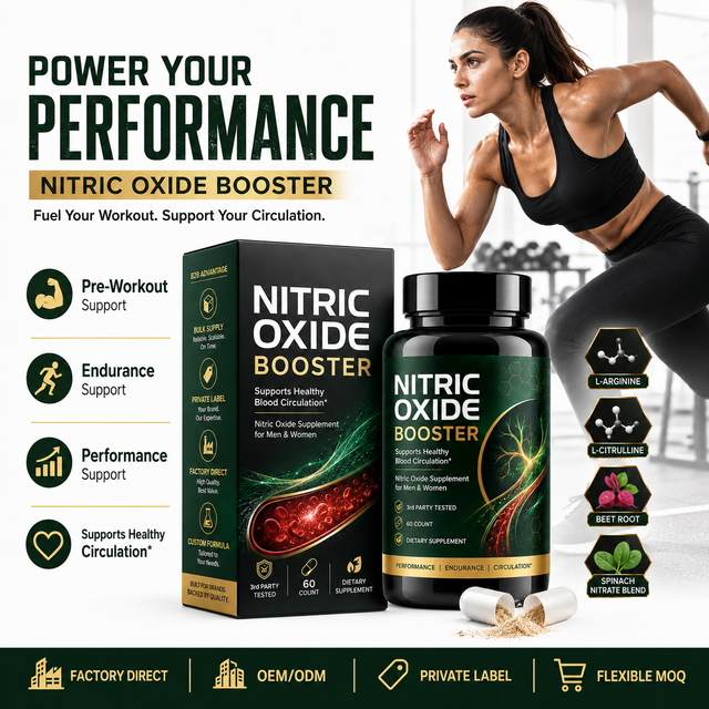 Nitric Oxide Booster Capsules LArginine LCitrulline Beet Root Spinach Nitrate Blend PreWorkout Endurance Private Label