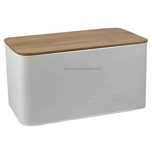 Kitchenware Metal Box Creamer <b>Pot</b> Cookies and Bread Box Bin Handmade Deep Bread Bin <b>With</b> <b>Lid</b> in Black Finished - Product Image 6