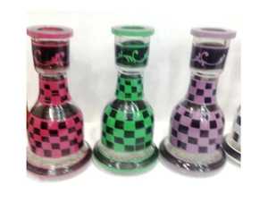 Cachimbas Farida, Jarrones de Vidrio Geométricos Pintados a Mano, Coloridos y de Lujo para Fumar Shisha, Mini Cachimba - Product Image 2